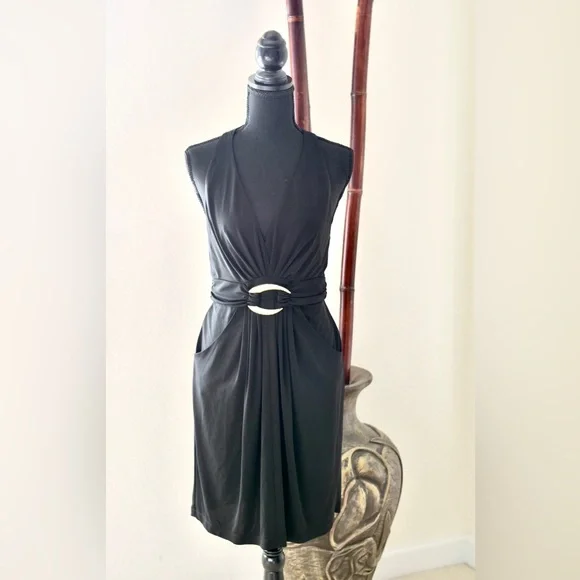 black tie optional womens dresses BCBGMAXAZRIA Rasha Black Halter Dress – Runway Catalog main image 0